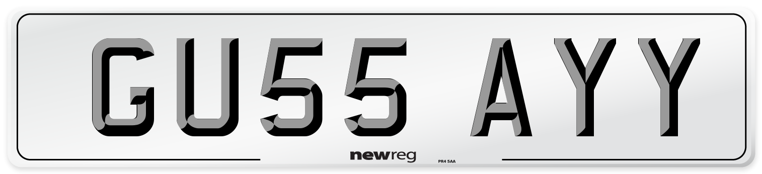 GU55 AYY Number Plate from New Reg